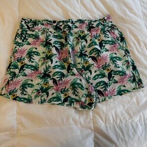 Summer Pattern Pull On Linen Shorts